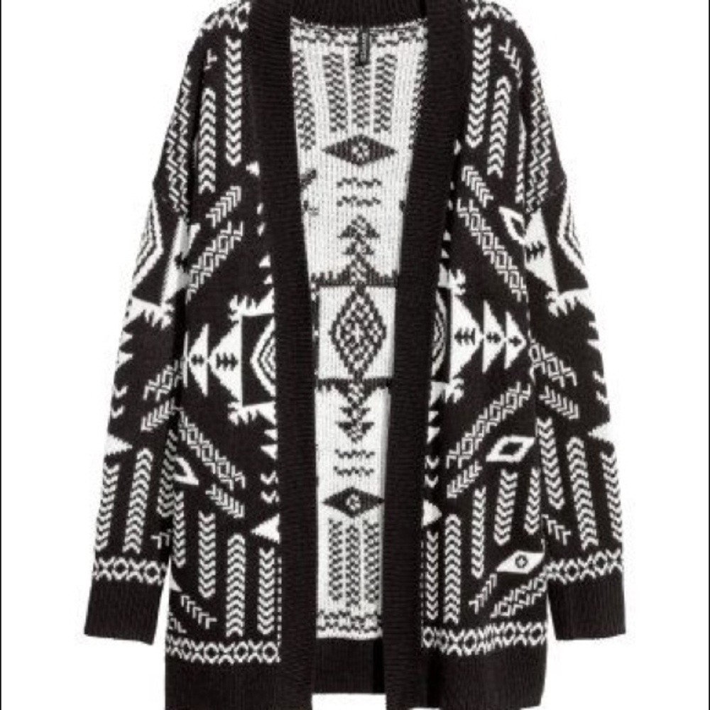 H&M Aztec Tribal Oversized Boyfriend Cardigan